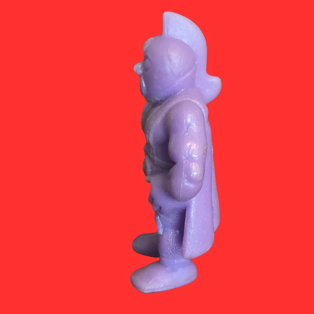 Vtg Kinnikuman MUSCLE Figure Purple Rubber Wrestling‎ Toy Y/S N.T. 1980s 001